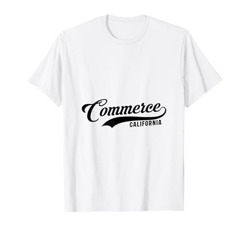 Commerce California geeignet für Männer und Frauen. T-Shirt Commerce California geeignet für Männer und Frauen. T-Shirt von California Pride Athletic Script Products