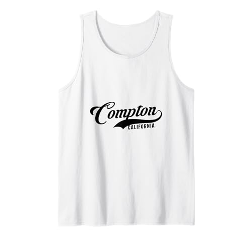 Compton California Geeignet für Männer und Frauen. Tank Top von California Pride Athletic Script Products