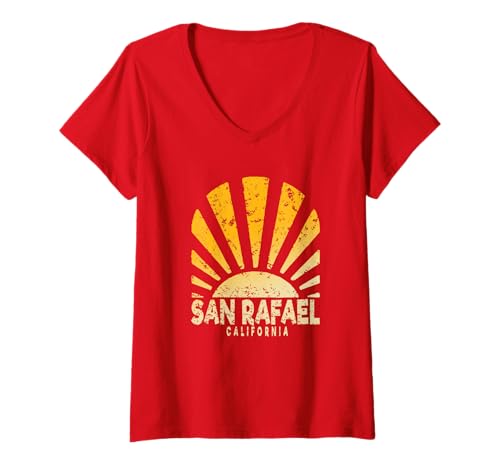 Damen San Rafael Kalifornien - San Rafael CA Sunray T-Shirt mit V-Ausschnitt von California Sunray Apparel