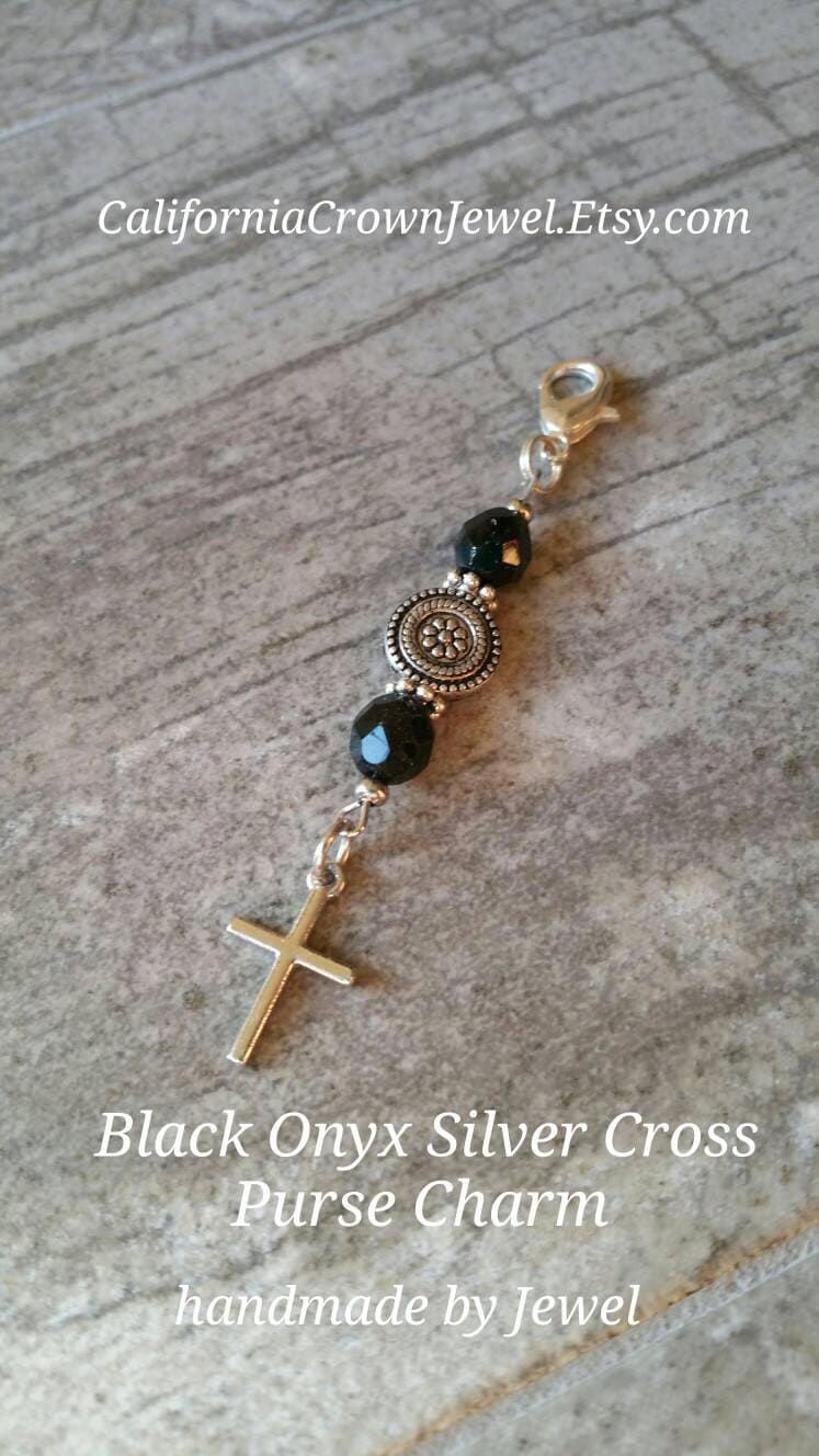 Kreuz Geldbörse Clip Rückspiegel Suncatcher Reißverschluss Charme Silber Schwarz Onyx Kristall Ornament Jesus Religiöse Sympathie Geburtstag Kreuz Geldbörse Clip Rückspiegel Suncatcher Reißverschluss Charme Silber Schwarz Onyx Kristall Ornament Jesus Religiöse Sympathie Geburtstag von CaliforniaCrownJewel