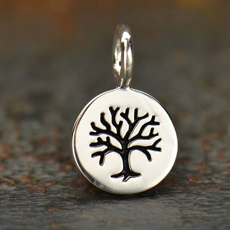 925 Silber Mini Anhänger Baum Des Lebens Recycelt 8mm von CaliliSilver
