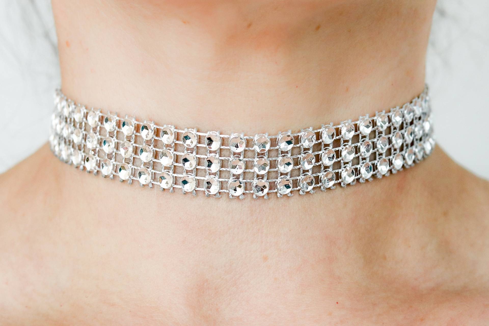 Dünner Silberner Rhinestone-Halsband Dünner Silberner Rhinestone-Halsband von CalinEtBisou