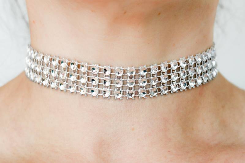 Dünner Silberner Rhinestone-Halsband Dünner Silberner Rhinestone-Halsband von CalinEtBisou
