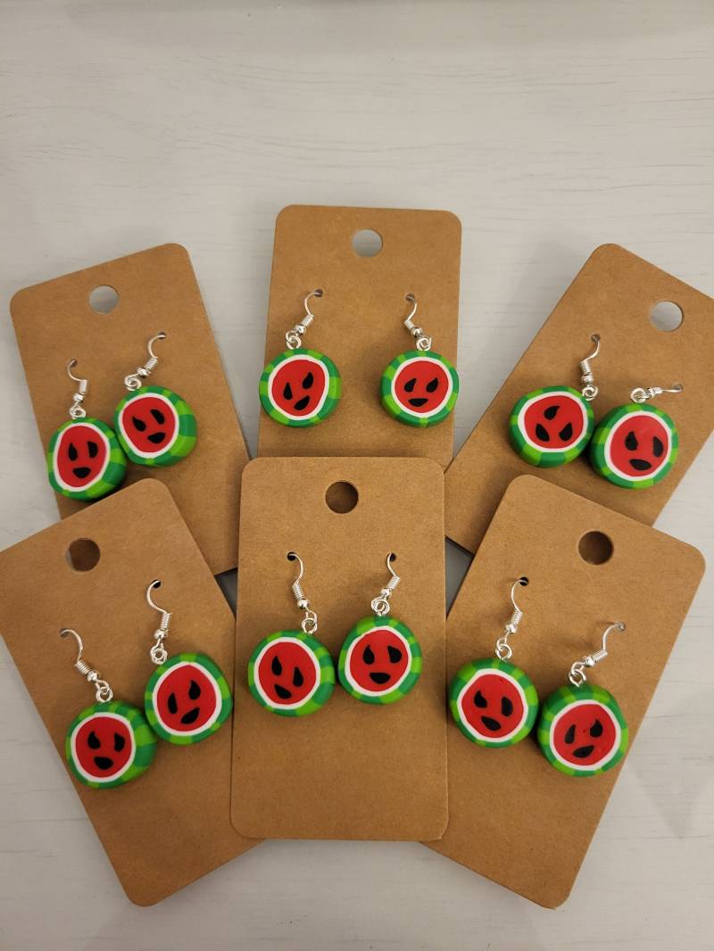 Watermelon Dangles Ohrringe Polymerton von CalinipiniShop