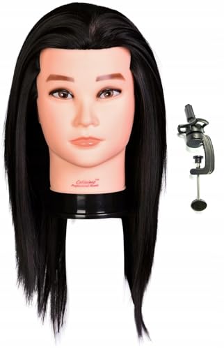 Männer-Trainingskopf Anton schwarzes Thermohaar + Griff Friseurkämmkopf für Übung Männer-Trainingskopf Anton schwarzes Thermohaar + Griff Friseurkämmkopf für Übung von Calissimo