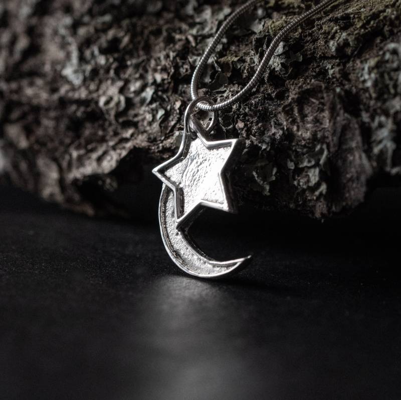 Sterling Silber Stern Und Mond Anhänger Fairycore Cosplay Schmuck von CalithilEluidan