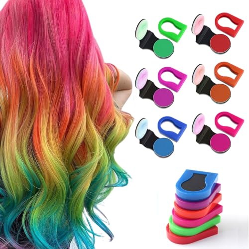 Calkrer 6 Stück auswaschbare Haarkreide für Kinder, tragbare nicht klebrige Temporäre Leuchtende Haarfarbe. Sicher und Farbenfroh. Haarkreide für Mädchen Set. von Calkkrer
