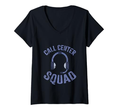 Damen Call Center Squad Crew unterstützen den Kundendienst T-Shirt mit V-Ausschnitt Damen Call Center Squad Crew unterstützen den Kundendienst T-Shirt mit V-Ausschnitt von Call Center Crew unterstützt Humor
