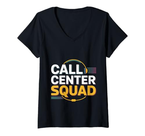 Damen Call Center Squad Crew unterstützen den Kundendienst - T-Shirt mit V-Ausschnitt Damen Call Center Squad Crew unterstützen den Kundendienst - T-Shirt mit V-Ausschnitt von Call Center Crew unterstützt Humor