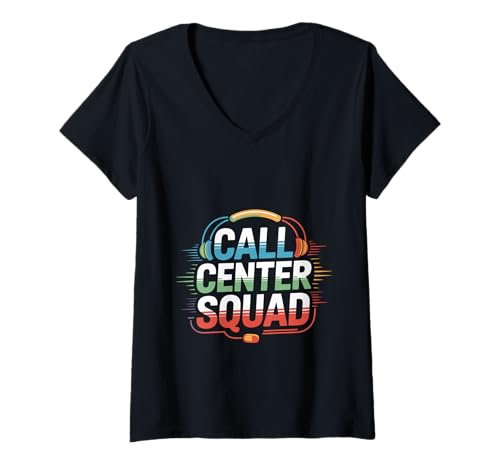 Damen Call Center Squad Crew unterstützen den Kundendienst -- T-Shirt mit V-Ausschnitt Damen Call Center Squad Crew unterstützen den Kundendienst -- T-Shirt mit V-Ausschnitt von Call Center Crew unterstützt Humor