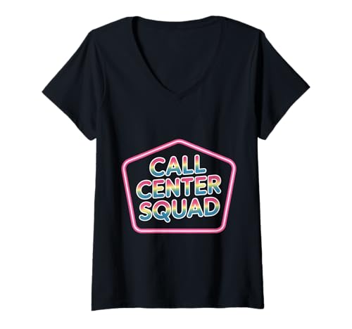 Damen Call Center Squad Crew unterstützen den Kundendienst - T-Shirt mit V-Ausschnitt Damen Call Center Squad Crew unterstützen den Kundendienst - T-Shirt mit V-Ausschnitt von Call Center Crew unterstützt Humor