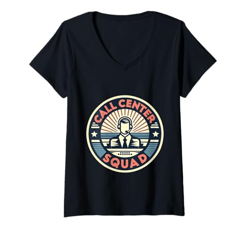 Damen Call Center Squad Crew unterstützen den Kundendienst ||- T-Shirt mit V-Ausschnitt Damen Call Center Squad Crew unterstützen den Kundendienst ||- T-Shirt mit V-Ausschnitt von Call Center Crew unterstützt Humor
