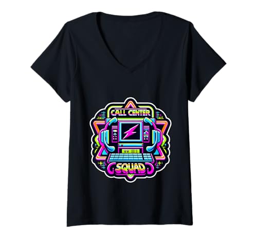 Damen Call Center Squad Crew unterstützen den Kundendienst ||- T-Shirt mit V-Ausschnitt Damen Call Center Squad Crew unterstützen den Kundendienst ||- T-Shirt mit V-Ausschnitt von Call Center Crew unterstützt Humor