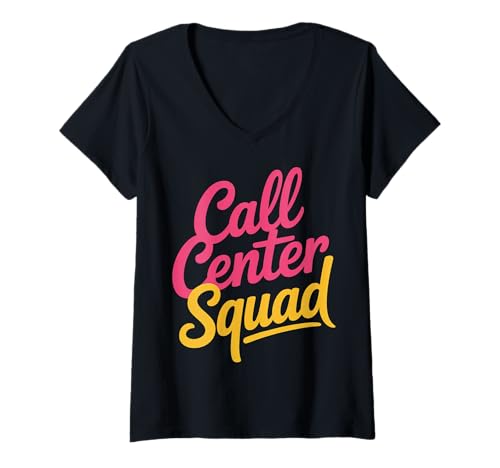 Damen Call Center Squad Crew unterstützen den Kundendienst |- T-Shirt mit V-Ausschnitt Damen Call Center Squad Crew unterstützen den Kundendienst |- T-Shirt mit V-Ausschnitt von Call Center Crew unterstützt Humor
