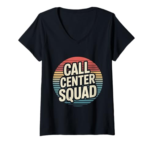 Damen Call Center Squad Crew unterstützen den Kundendienst - T-Shirt mit V-Ausschnitt Damen Call Center Squad Crew unterstützen den Kundendienst - T-Shirt mit V-Ausschnitt von Call Center Crew unterstützt Humor