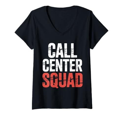 Damen Call Center Squad Crew unterstützen den Kundendienst - T-Shirt mit V-Ausschnitt Damen Call Center Squad Crew unterstützen den Kundendienst - T-Shirt mit V-Ausschnitt von Call Center Crew unterstützt Humor