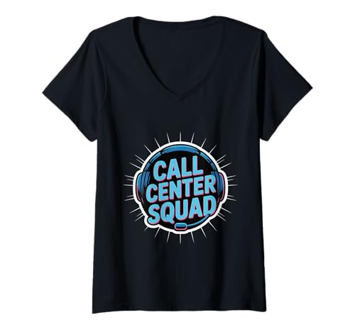 Damen Call Center Squad Crew unterstützen den Kundendienst - T-Shirt mit V-Ausschnitt Damen Call Center Squad Crew unterstützen den Kundendienst - T-Shirt mit V-Ausschnitt von Call Center Crew unterstützt Humor