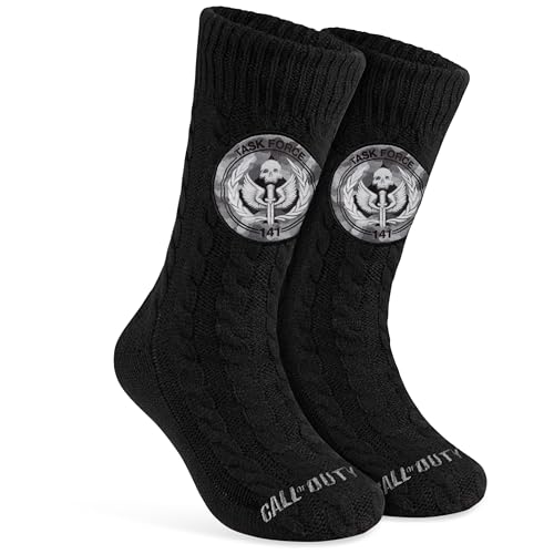 Call of Duty Antirutschsocken Herren mit Sherpa-Futter und Noppen, Kuschel Socken in Einheitsgröße, Wintersocken Herren & Teenager - Gamer Geschenk für Männer von Call of Duty