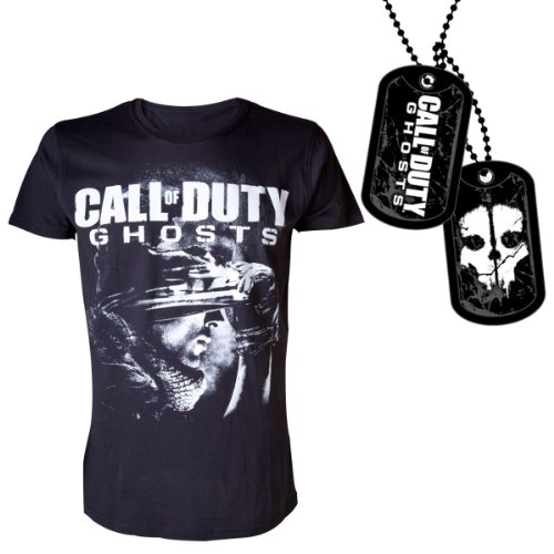 Call of Duty Ghosts Game Cover Herren T-Shirt, Schwarz, Größe XL + Call of Duty Ghosts Skull "Dogtags" von Call of Duty