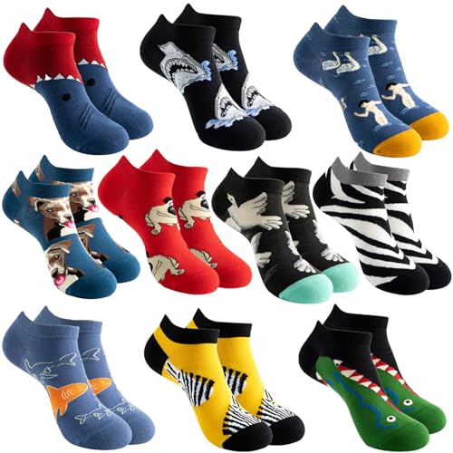 Sunvivid Damen Sneakers Socken Lustige Bunte Socken aus Baumwolle Sportsocken Lässig Kurzsocken Sneakersocken Kurze Knöchelsocken, Größe: 35-42, 10 Paar von Sunvivid