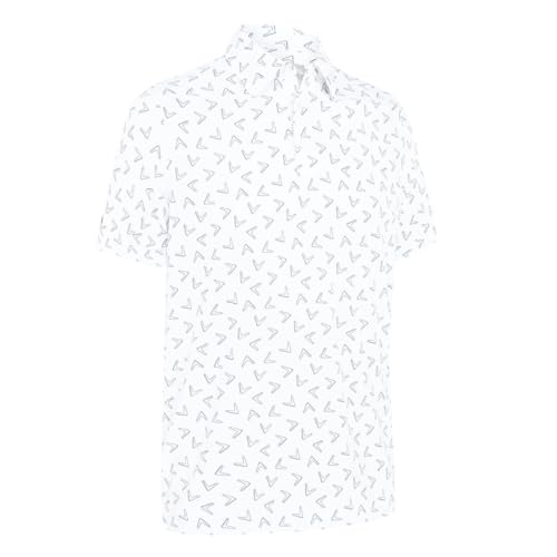 Callaway Golf Herren 2025 Allover Large Chev Golf Poloshirt - Helles Weiß - XXL von Callaway Apparel