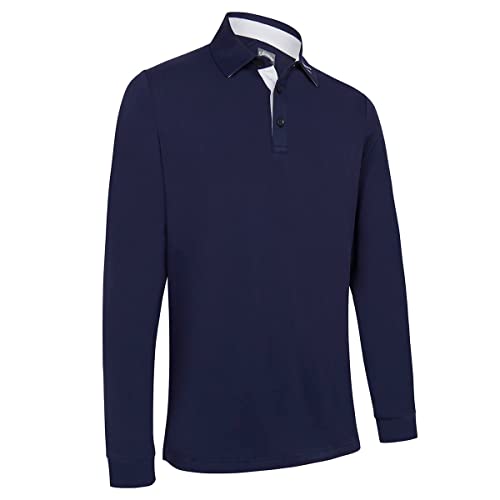 Callaway Golf Herren Langarm Performance Polo Shirt - Peacoat - L von Callaway Apparel