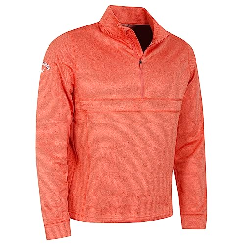 Callaway Golf Herren Waffle Quarter Zip Pullover - Tigerlily Heidekraut - M von Callaway Apparel