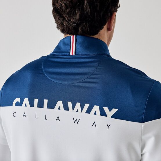 Callaway Legacy LS Logo Block 1/4 Zip Stretch Midlayer blau von Callaway Legacy