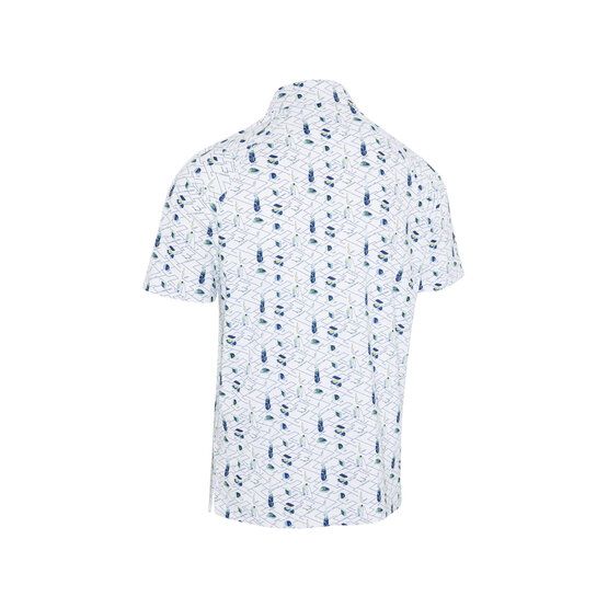 Callaway All-Over Golf Essentials Print Halbarm Polo weiß von Callaway