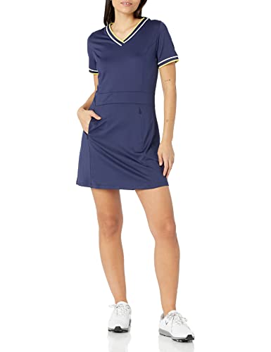 Callaway Damen Colorblock V-Ausschnitt, kurzärmelig Kleid, Peacoat, Large von Callaway