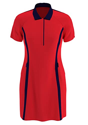 Callaway Damen Kurzarm Swing Tech Colorblock Kleid, Geranium, Klein von Callaway