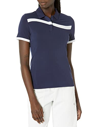 Callaway Damen Swingtech Asymmetrisches Golf-Poloshirt, kurzärmelig Golfshirt, Peacoat, X-Small von Callaway