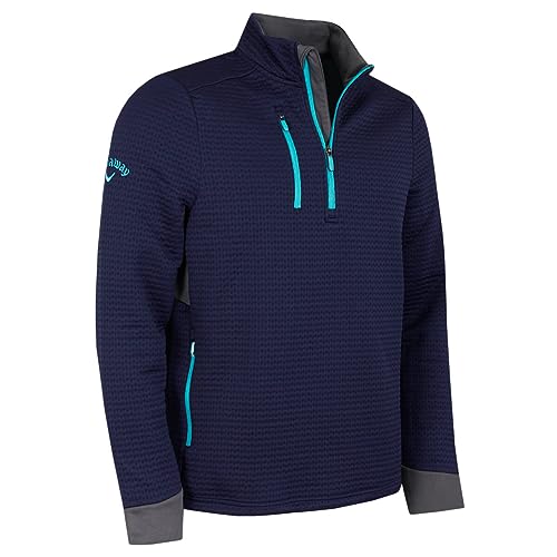 Callaway Golf Herren strukturierter Fleecepullover - Peacoat/Scuba Blue - L von Callaway Apparel