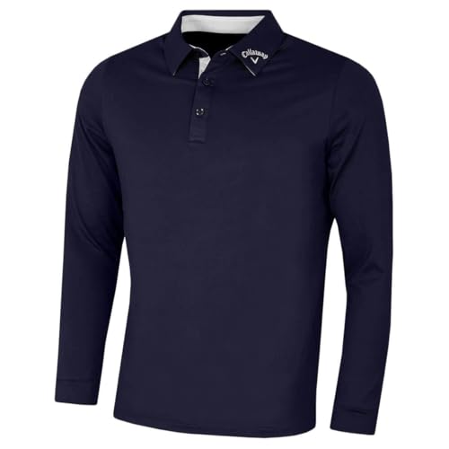Callaway Golf Herren Langarm Performance Polo Shirt - Peacoat - M von Callaway
