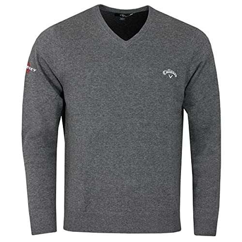 Callaway Golf Herren Odyssey Langarm-V-Ausschnitt Pullover - Charcoal - L von Callaway Apparel