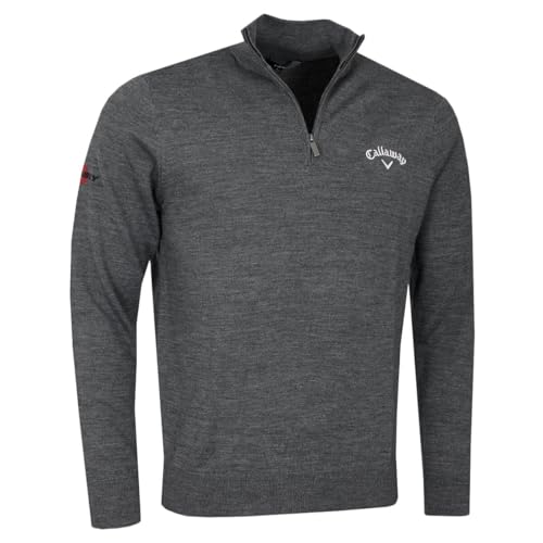 Callaway Herren 1/4 Zip Blend Merino Sweater mädchen Pullover, Grau (Gris 038), Medium von Callaway