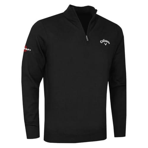Callaway Herren 1/4 Zip Blend Merino Sweater mädchen Pullover, Schwarz (Negro 019), Large von Callaway