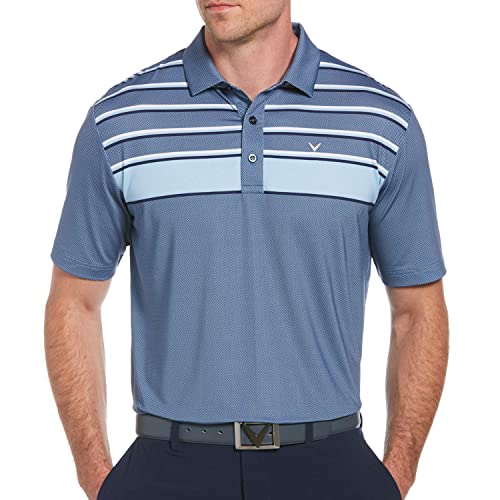 Callaway Herren Golfshirt Pro Spin Fine Line Short Sleeve (groß & hoch und normal), Weißpfau, X-Groß von Callaway