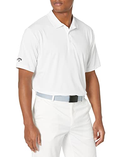 Callaway Herren Short Sleeve Opti-dri Stretch Solid Polo, Weiß, 3X-Large von Callaway