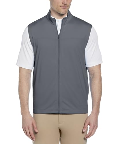 Callaway Herren Swing Tech Full Zip Golf Outerwear Vest, with Aquapel Technology, Lightweight Breathable Recycled Stretch Fabric Weste, Ruhiger Schatten, Small von Callaway
