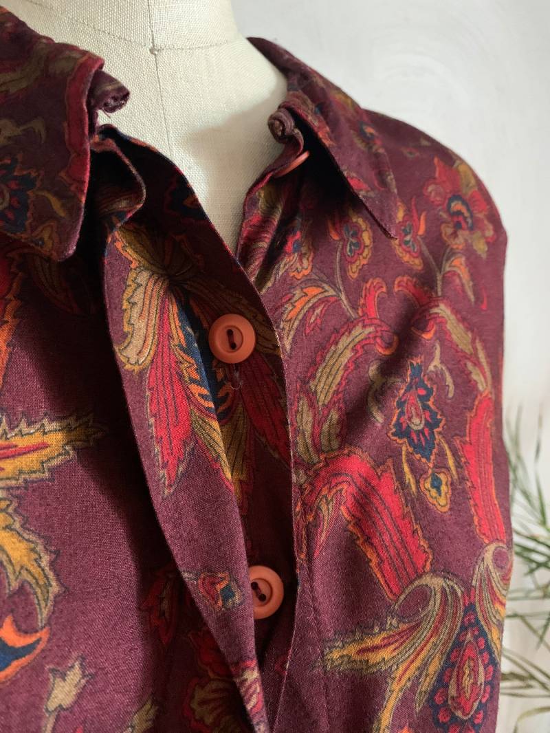1970Er Jahre Paisley Bluse. Toffs . - Klein von Calligramme