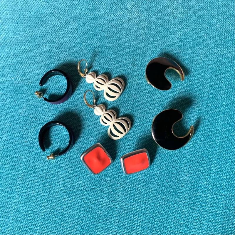 1980's Vintage Statement Ohrring Kollektion - 4 Sets von Calligramme