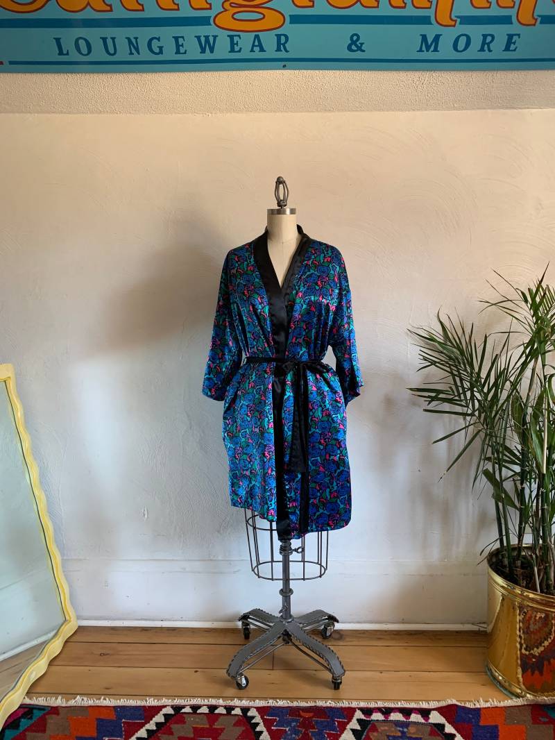 1980Er Jahre Bold Floral Femme Robe. Erika Taylor. - Mittel/Groß von Calligramme