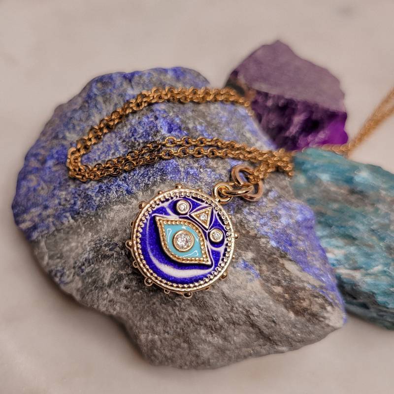 Kobaltblaue Evil Eye Schutz Symbol Halskette Kobaltblaue Evil Eye Schutz Symbol Halskette von CalliopesUtopia