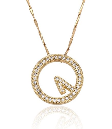 Luxus Diamanten Glücks Kreis Kette Gold 18K echt vergoldet Luxus Schmuck Callissi Weihnachten Valentinstag Frau Geschenk Partnerin Damen (45) von Callissi