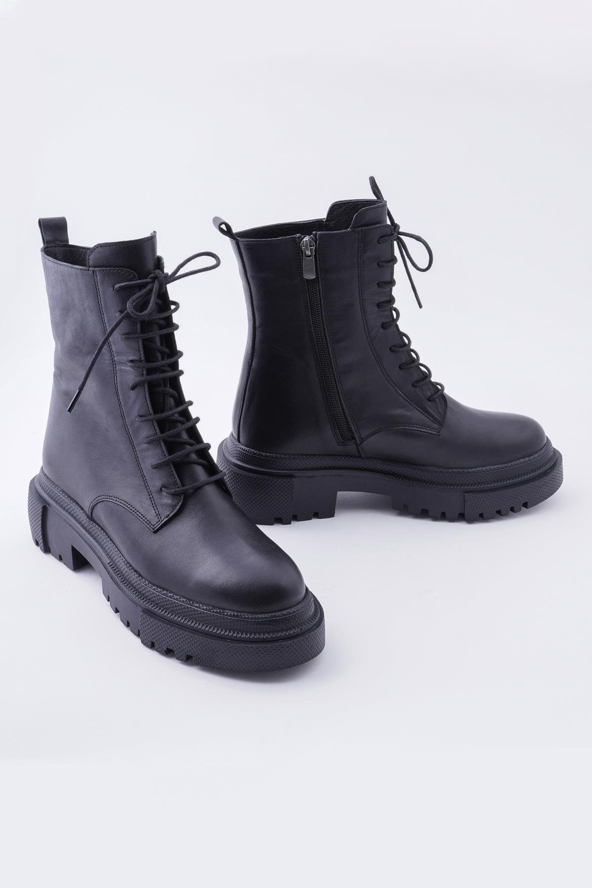 Callizio Echtleder Damen Ankle Boots Schnür-Plateau-Boot Für Frau Schuhe 2022 Chunky Schuh Gothic Stiefel Dicke Ferse Größe 9 von CallizioShoes