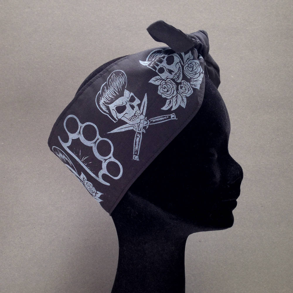 Handbedrucktes "Dead Greasers' Rockabilly Stirnband von CallousCrow