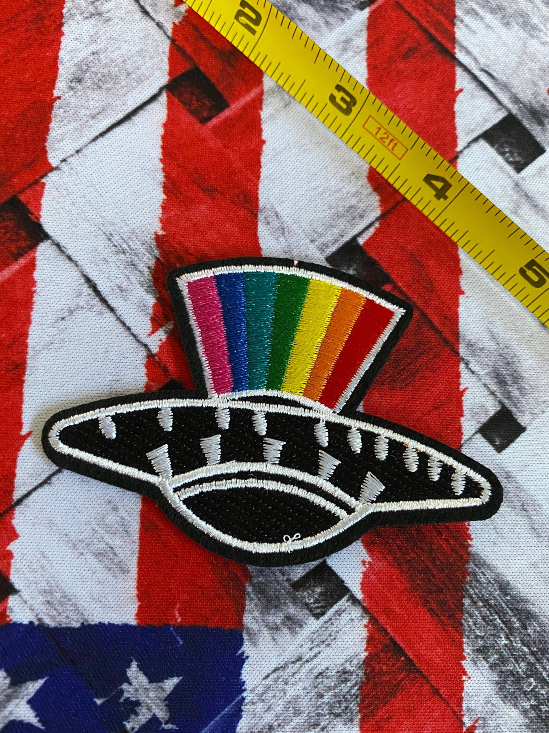 Bügel Patch Bestickter Aufnäher Custom - Tücher Punk Vintage 1x Regenbogen Unterteller von CallumKingWorkshop
