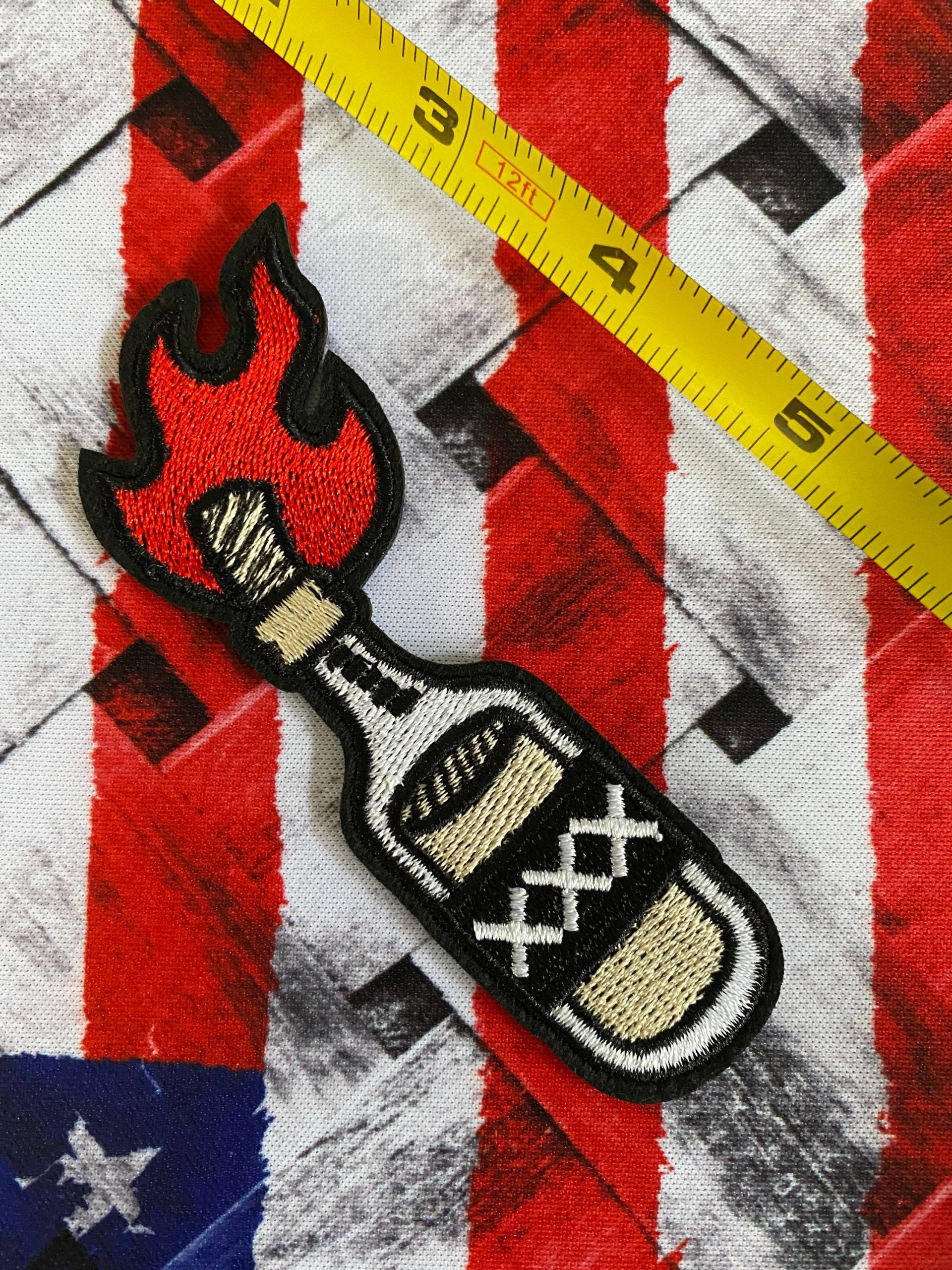 Bügelbild Gestickter Aufnäher Individuell - Tücher Punk Vintage 1x Flaming von CallumKingWorkshop