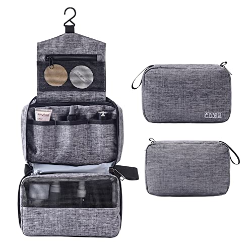 CalmGeek Tragbare Kulturtasche mit Haken zum Aufhängen, Reisetasche für Toilettenartikel, wasserabweisende Kosmetiktasche, Reise-Make-up-Organizer, große Kapazität, Kultur-Organizer für Frauen und Mäd von CalmGeek